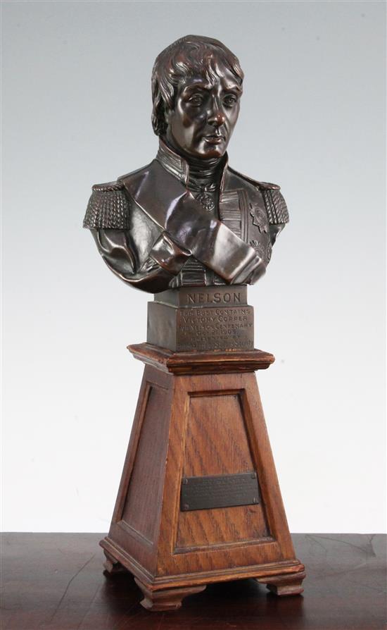 An Admiral Lord Nelson centenary bust, 13.5in.